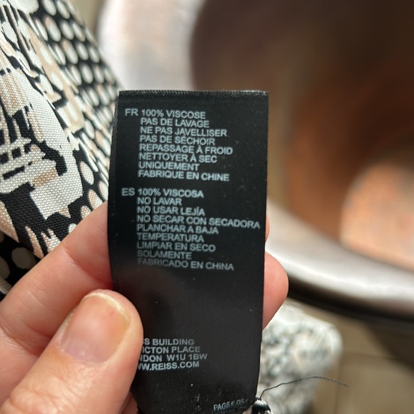 Reiss Sz 4 Dress Shirt Black Cream Taupe - Picture 4 of 4